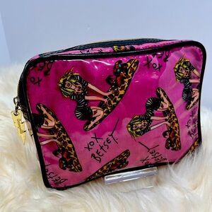 Betsyville Betsy Johnson Rare! Vintage Cosmetic Vinyl Bag ( 7x4x2) Surfing Dog